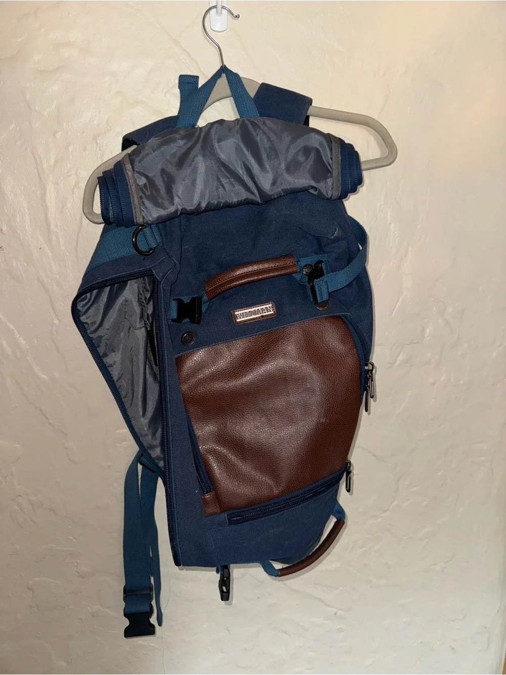 Blue & Brown Travel Backpack -